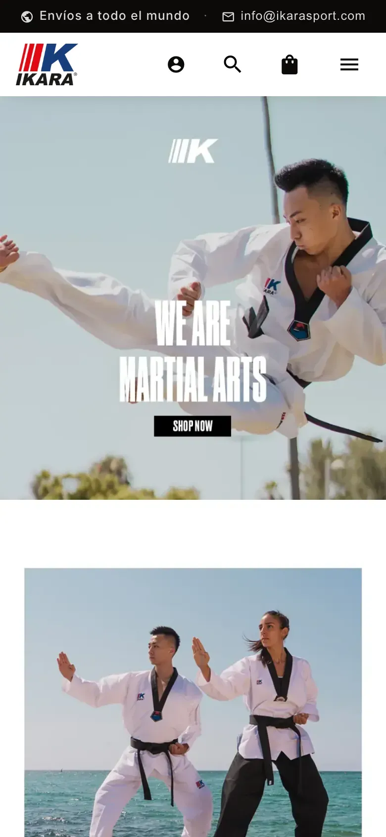 Web de Ikara Sport en móvil, captura 1 de 3
