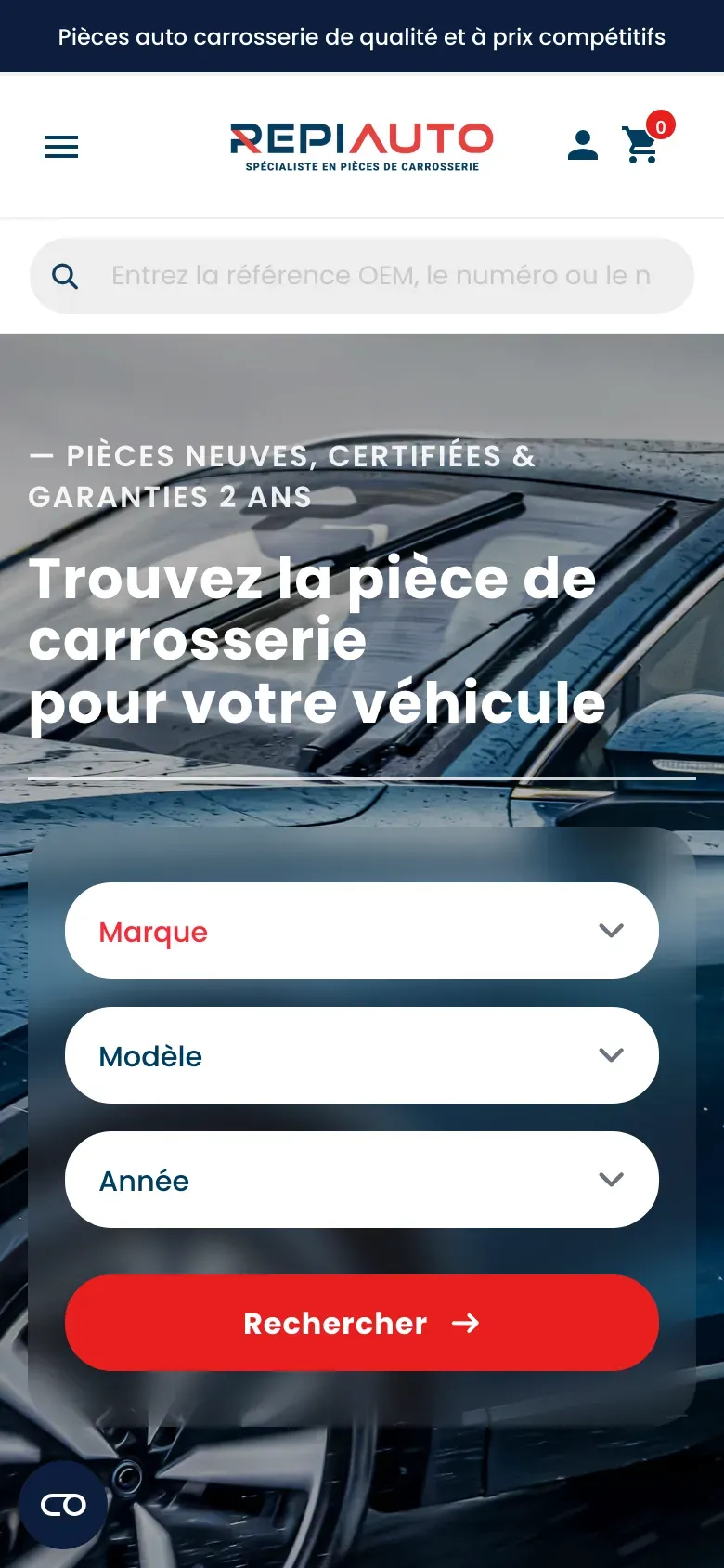 Web de Repiauto en móvil, captura 1 de 3