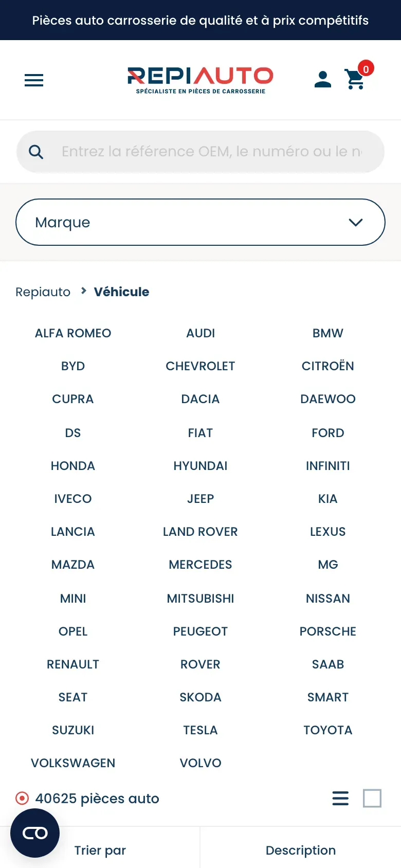 Web de Repiauto en móvil, captura 2 de 3